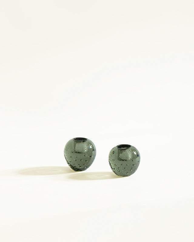 Bullicante Green Glass Candle Holders
