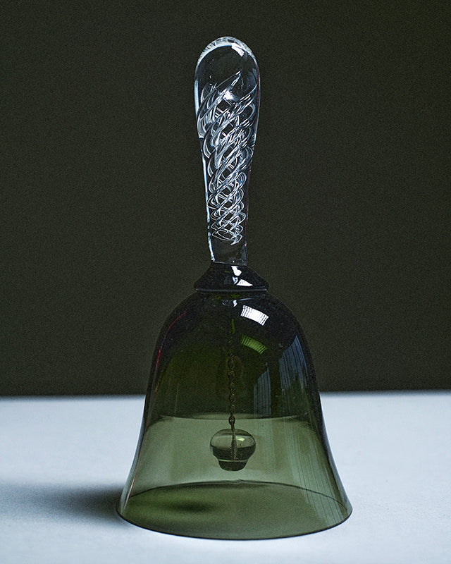 Green Glass Dinner Bell